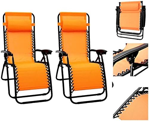 Orange Color Recliner Lounge Chair Fully Reclined-63 Inches Long