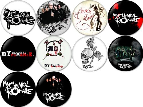 My Chemical Romance Pinback Buttons Badge 1.25 Inch (Set of 10) NEW