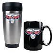 Atlanta Hawks NBA Stainless Steel Travel Tumbler & Black Ceramic Mug Set - Primary Logo by Great American Products