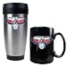Atlanta Hawks NBA Stainless Steel Travel Tumbler & Black Ceramic Mug Set - Primary Logo by Great American Products