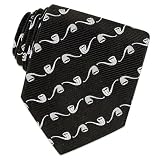 Moschino Pipe Pattern Black Woven Silk Tie