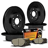 Image : Max KT012193 [ELITE SERIES] Front + Rear Premium Cross-Drilled Rotors and Ceramic Pads Combo Brake Kit