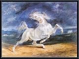 Frightened Horse, Framed Art Print by Eugene Delacroix