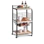 Black Microwave Cart With Two Shelves & Wheels