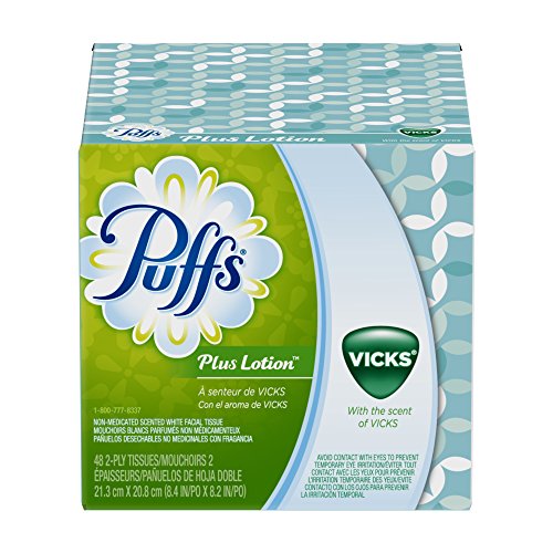 Puffs Plus Lotion With The Scent Of Vicks Facial Tissues, 24 Cube Boxes
