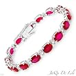 Jaqu De Lili! Made in USA Vibrant Bracelet With 27.00ctw Clean Diamonds and Rubies Made of 18K Gold