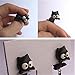Scheppend Polymer Clay Cute Cartoon Cat Handmade Stud Earrings,White Eyes and Yellow Eyes
