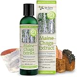 Maine Chaga Extract, With Natural Vitamin B3 For Skin Health, Large 4 oz. Economy Size, Double Extraction,100% Wild Harvested, No Part is Cultivated, NOT Sourced From Siberia