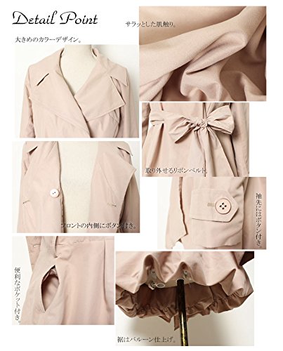 (Goldjapan)ゴールドジャパン 大きいサイズ レディース 大人 スプリングコート リボン付き バルーン トレンチコート maru-249435