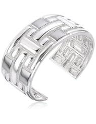 Bronze with Fine Silver Plated Gunmetal Color Simulated Diamond Textured Cuff Bracelet, 7.5"