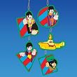 Pack of 6 Beatles L-O-V-E Yellow Submarine 5-Piece Christmas Ornament Gift Sets