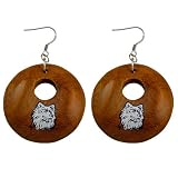 NCAA Dayna U Connecticut Huskies (UConn) Round Wooden Earrings