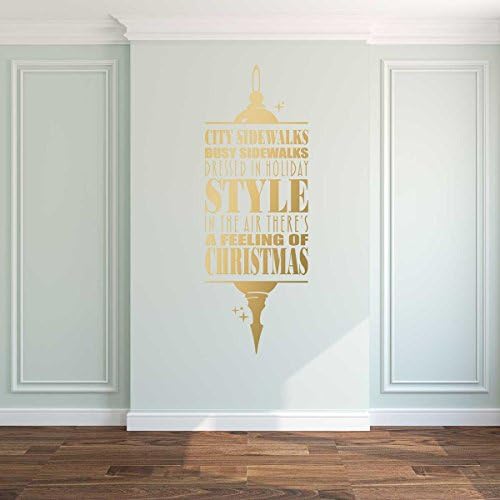 Holiday Song Lyrics Silver Bells Gold Vinyl Wall Decal Sticker - WB039