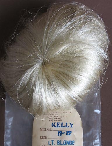 Global Craft DOLL HAIR WIG Style KELLY Fits SIZE 11 - 12" Color LIGHT BLONDE Hair is Short &amp; Straid