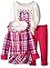 Kids Headquarters Girls' Plaided Jacket with Tee and Pants Set