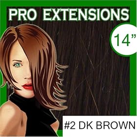 Pro Extensions, 14″ x 39″ #2 Dark Brown 100% Clip on in Human Hair Extensions