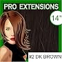 Pro Extensions, 14" x 39" #2 Dark Brown 100% Clip on in Human Hair Extensions