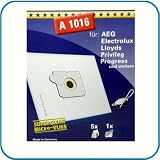 5 Micro-Vlies Staubsaugerbeutel, A 1016, Filterbeutel für AEG Vampyr 1500, AEG Vampyr 1600, AEG Vampyr 1605, AEG Vampyr 1610, mit Microfilter, KOSTENLOSE LIEFERUNG