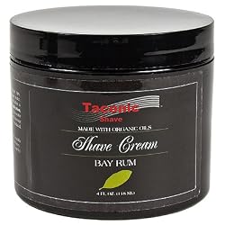Taconic Shave BAY RUM Shaving Cream with Organic Oils - 4 oz.