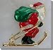 Jewelled Skiing Santa Pin B3K72