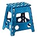 Folding Step Stool 15 Inch with Anti Slip Dots (Blue) by Superior Performance