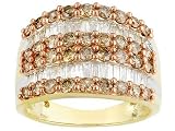 10KT 2.00CTW WHITE AND CHAMPAGNE DIAMOND RING ERV $700.00