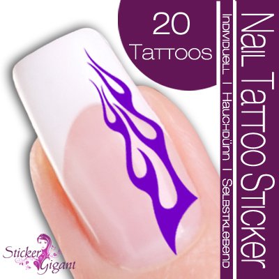 Nail Tattoo Sticker Flammen - lila Preisvergleich