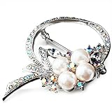 Pugster Vintage Flower Pearl Elegant Brooches And Pins