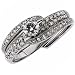 14k White Gold Sleek Style Diamond Engagement Ring Set (Center Stone Is Not Included)