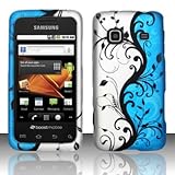 Premium Black Vines on Blue and Silver Design Rubberized Shield Hard Case C ....