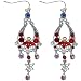 Red Raindrops Filigree Chandelier V-Necks 925 Sterling Silver Dangle Earrings Fashion Jewelry July Entire