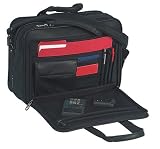 Samsonite(R) Leather Expandable Notebook Computer Portfolio, 11 1/2in.H x 16in.W x 7 1/2in.D, Black