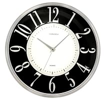 Timekeeper Products LLC 11-Inch Double Glass Round Wall Clock, Silver Rim/Black Face