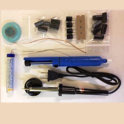 TV LCD Monitor EVGA e-GeForce 7600 LCD CAPACITOR Repair Kit, (Solder iron + Solder sucker/desoldering pump + Solder wire + Solder wick + CAPACITORS Replacement)