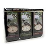Wine Lover's Chocolate 3-Tin Gift Set, Pair with Port, Cabernet, Pinot Noir, 10.5-Ounce Gift Set