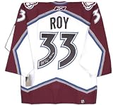 Patrick Roy Autographed Jersey | Details: Colorado Avalanche, White, Reebok, HOF Inscription