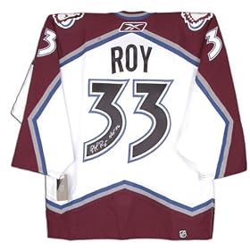 Buy Patrick Roy Autographed Colorado Avalance White Reebok Jersey with HOF Inscription