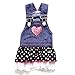 SELMAI Dog Costumes Cowboy Dress Onesies Denim Jumpsuit for Small Puppies Pet Cats Princess Jean Clothes with Pocket Bib Outfits Pleated Tiered Skirt Polka Dots Heart Sequins for Summer XL
