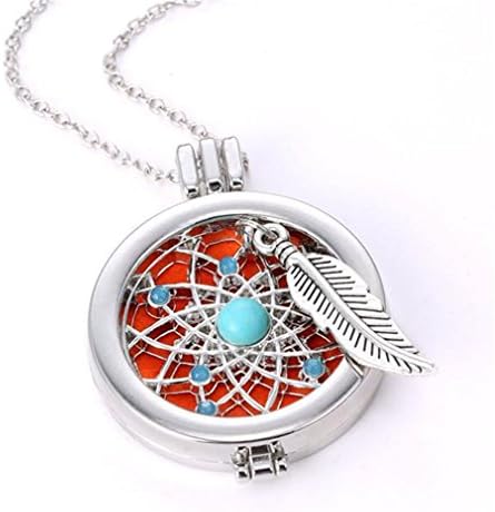 YAOCAN Aromatherapy Necklace Essential Oils Diffuser Hollow Locket Pendant