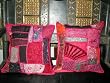 Christmas Gift-2 Pink Patch Work Sari Toss Pillow Cushion Covers Free Shipping