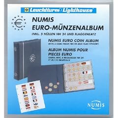 Numis Euro-M�nzenalbum: Komplett-Album im blauen 4-Ring-Binder aus Kunststoff inkl. 5 H�llen NH 24 (f�r 15 komplett EURO-Kursm�nzens�tze) und farbigem ... Euro-Zeichen auf dem Albumdeckel