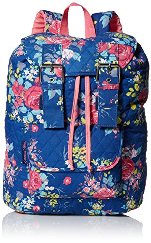 Trailmaker Girls' Ikat Print Cotton Quilted Backpack, Blue, One Size
