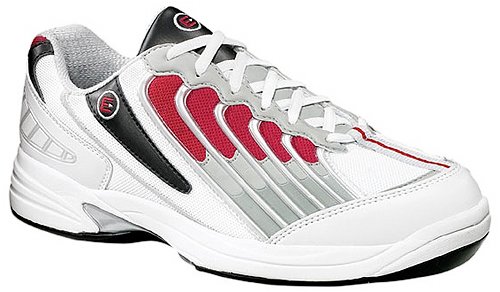 Etonic Bowling Shoes-Etonic Tech Mens Cranker White/Red/Silver/Black Bowling Shoes-Mens Etonic Bowling Shoes