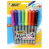BIC Mark-It Permanent Marker Color Collection - Assorted, Six - 8 Count Packs (48 Markers)