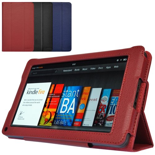 CaseCrown Bold Trifold Case (Red) for Amazon Kindle Fire Tablet