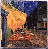 LAMPS BEAUTIFUL Cafe by Van Gogh Fine Art Glass Coasters Set--Excellent customer service--see our feedback.