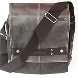 BlackDistressed style messenger Bag / Laptop bag by Wherever