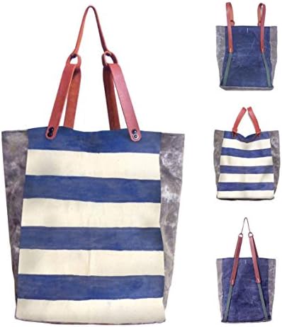 Convertible Bodega Tote, Backpack - Indigo Stripe