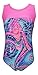 Girls Gymnastics Leotard - Tank with Keyhole (Abstract Swirl, Youth 6-7)