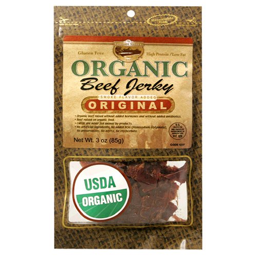 Golden Valley Natural Certified-Organic Beef Jerky, Original, 3-Ounce Pouches (Pack of 8) by Golden Valley Natural
